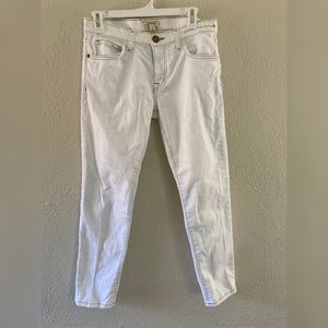 Current Elliott ivory jeans w/ contrast stitching